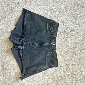 Abercrombie & Fitch Black Jean Shorts Distressed Cut-Off Style